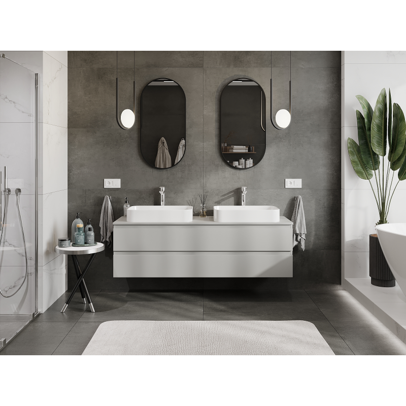 Mexen Orio meuble de salle de bain sous lavabo 160 cm, 2 tiroirs, gris mat - 91A10-16047-2-BFF62