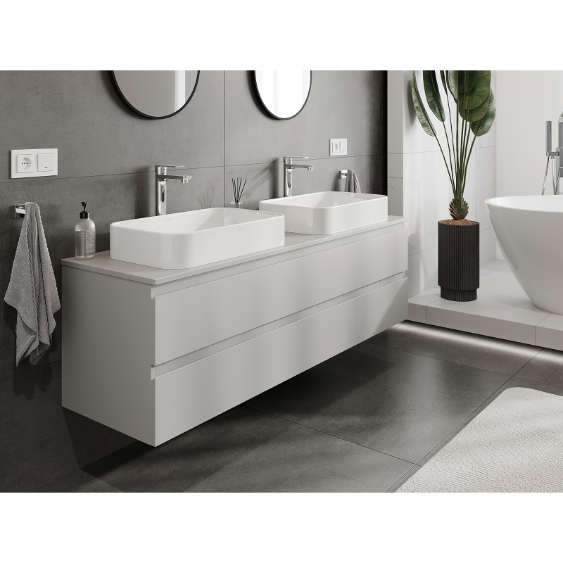 Mexen Orio meuble de salle de bain sous lavabo 160 cm, 2 tiroirs, gris mat - 91A10-16047-2-BFF62