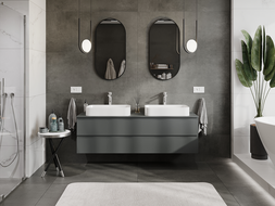Mexen Orio armoire de salle de bain sous lavabo 160 cm, 2 tiroirs, graphite mat - 91A10-16047-2-BFF66