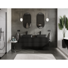Mexen Orio meuble de salle de bain sous-lavabo 160 cm, 2 tiroirs, noir brillant - 91A10-16047-2-BFF70