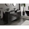 Mexen Orio meuble de salle de bain sous-lavabo 160 cm, 2 tiroirs, noir brillant - 91A10-16047-2-BFF70