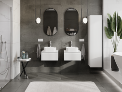 Mexen Rivel armoire de salle de bain sous lavabo 50 cm, 1 tiroir, rainurée, blanc mat- 91A20-05023-1-BF01