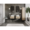 Mexen Rivel armoire de salle de bain sous lavabo 50 cm, 1 tiroir, rainurée, chêne - 91A20-05023-1-BF81
