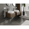 Mexen Rivel armoire de salle de bain sous lavabo 50 cm, 1 tiroir, rainuré, noyer - 91A20-05023-1-BF86