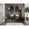 Mexen Rivel armoire de salle de bain sous lavabo 50 cm, 1 tiroir, rainuré, noyer - 91A20-05023-1-BF86