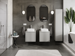 Mexen Rivel meuble de salle de bains sous-lavabo 50 cm, 1 tiroir, rainuré, gris mat - 91A20-05047-1-BF62