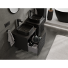 Mexen Rivel meuble de salle de bain sous-vasque 50 cm, 1 tiroir, strié, noir mat - 91A20-05047-1-BF71