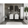 Mexen Rivel meuble de salle de bain sous-vasque 50 cm, 2 tiroirs, rainuré, blanc mat - 91A20-05047-2-BFF01