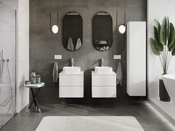 Mexen Rivel meuble de salle de bain sous-vasque 50 cm, 2 tiroirs, rainuré, blanc mat - 91A20-05047-2-BFF01