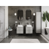 Mexen Rivel meuble de salle de bains sous-vasque 50 cm, 2 tiroirs, rainuré, gris mat - 91A20-05047-2-BFF62