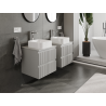 Mexen Rivel meuble de salle de bains sous-vasque 50 cm, 2 tiroirs, rainuré, gris mat - 91A20-05047-2-BFF62