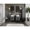 Mexen Rivel meuble de salle de bains sous lavabo 50 cm, 2 tiroirs, rainuré, graphite mat - 91A20-05047-2-BFF66
