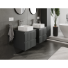 Mexen Rivel meuble de salle de bains sous lavabo 50 cm, 2 tiroirs, rainuré, graphite mat - 91A20-05047-2-BFF66