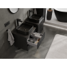 Mexen Rivel armoire de salle de bain sous lavabo 50 cm, 2 tiroirs, rainurée, noir mat - 91A20-05047-2-BFF71