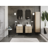 Mexen Rivel meuble de salle de bain sous lavabo 50 cm, 2 tiroirs, rainuré, chêne - 91A20-05047-2-BFF81