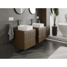 Mexen Rivel meuble de salle de bain sous lavabo 50 cm, 2 tiroirs, rainuré, noyer - 91A20-05047-2-BFF86