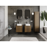 Mexen Rivel meuble de salle de bain sous lavabo 50 cm, 2 tiroirs, rainuré, noyer - 91A20-05047-2-BFF86