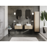 Mexen Rivel armoire de salle de bain sous lavabo 60 cm, 1 tiroir, rainuré, chêne - 91A20-06023-1-BF81