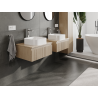 Mexen Rivel armoire de salle de bain sous lavabo 60 cm, 1 tiroir, rainuré, chêne - 91A20-06023-1-BF81