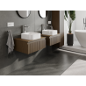 Mexen Rivel meuble de salle de bain sous-lavabo 60 cm, 1 tiroir, rainuré, noyer - 91A20-06023-1-BF86