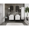 Mexen Rivel meuble de salle de bains sous lavabo 60 cm, 1 tiroir, rainuré, blanc mat - 91A20-06047-1-BF01
