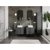 Mexen Rivel armoire de salle de bain sous lavabo 60 cm, 1 tiroir, rainurée, graphite mat - 91A20-06047-1-BF66