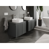 Mexen Rivel armoire de salle de bain sous lavabo 60 cm, 1 tiroir, rainurée, graphite mat - 91A20-06047-1-BF66