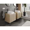 Mexen Rivel meuble de salle de bain sous lavabo 60 cm, 1 tiroir, rainuré, chêne - 91A20-06047-1-BF81