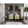 Mexen Rivel meuble de salle de bain sous lavabo 60 cm, 1 tiroir, rainuré, chêne - 91A20-06047-1-BF81