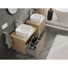 Mexen Rivel meuble de salle de bain sous lavabo 60 cm, 1 tiroir, rainuré, chêne - 91A20-06047-1-BF81