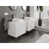 Mexen Rivel meuble de salle de bains sous lavabo 60 cm, 2 tiroirs, rainuré, blanc mat - 91A20-06047-2-BFF01