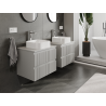 Mexen Rivel meuble de salle de bain sous-lavabo 60 cm, 2 tiroirs, rainuré, gris mat - 91A20-06047-2-BFF62