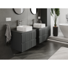 Mexen Rivel meuble de salle de bain sous lavabo 60 cm, 2 tiroirs, rainuré, graphite mat - 91A20-06047-2-BFF66