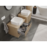 Mexen Rivel armoire de salle de bain sous lavabos 60 cm, 2 tiroirs, rainurée, chêne - 91A20-06047-2-BFF81