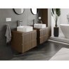 Mexen Rivel armoire de salle de bain sous lavabo 60 cm, 2 tiroirs, rainurée, noyer - 91A20-06047-2-BFF86