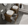 Mexen Rivel armoire de salle de bain sous lavabo 60 cm, 2 tiroirs, rainurée, noyer - 91A20-06047-2-BFF86