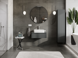 Mexen Rivel meuble de salle de bain sous-lavabo 70 cm, 1 tiroir, rainuré, graphite mat - 91A20-07023-1-BF66
