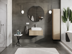 Mexen Rivel meuble de salle de bain sous lavabo 70 cm, 1 tiroir, rainuré, chêne - 91A20-07023-1-BF81