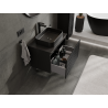 Mexen Rivel meuble de salle de bain sous lavabo 70 cm, 1 tiroir, rainuré, noir mat - 91A20-07047-1-BF71