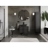 Mexen Rivel meuble de salle de bain sous lavabo 70 cm, 2 tiroirs, rainuré, noir mat - 91A20-07047-2-BFF71