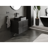 Mexen Rivel meuble de salle de bain sous lavabo 70 cm, 2 tiroirs, rainuré, noir mat - 91A20-07047-2-BFF71