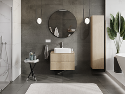 Mexen Rivel meuble de salle de bains sous lavabo 70 cm, 2 tiroirs, rainuré, chêne - 91A20-07047-2-BFF81