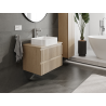 Mexen Rivel meuble de salle de bains sous lavabo 70 cm, 2 tiroirs, rainuré, chêne - 91A20-07047-2-BFF81