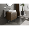 Mexen Rivel meuble de salle de bain sous lavabo 70 cm, 2 tiroirs, nervuré, noyer - 91A20-07047-2-BFF86