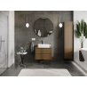 Mexen Rivel meuble de salle de bain sous lavabo 70 cm, 2 tiroirs, nervuré, noyer - 91A20-07047-2-BFF86