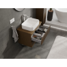 Mexen Rivel meuble de salle de bain sous lavabo 70 cm, 2 tiroirs, nervuré, noyer - 91A20-07047-2-BFF86