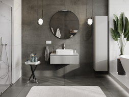 Mexen Rivel meuble de salle de bain sous-vasque 80 cm, 1 tiroir, rainuré, gris mat - 91A20-08023-1-BF62