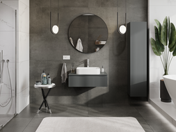 Mexen Rivel meuble de salle de bains sous-lavabo 80 cm, 1 tiroir, rainuré, graphite mat - 91A20-08023-1-BF66