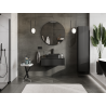 Mexen Rivel meuble sous-vasque de salle de bain 80 cm, 1 tiroir, rainuré, noir mat - 91A20-08023-1-BF71