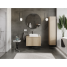 Mexen Rivel meuble de salle de bain sous lavabo 80 cm, 1 tiroir, rainuré, chêne - 91A20-08047-1-BF81